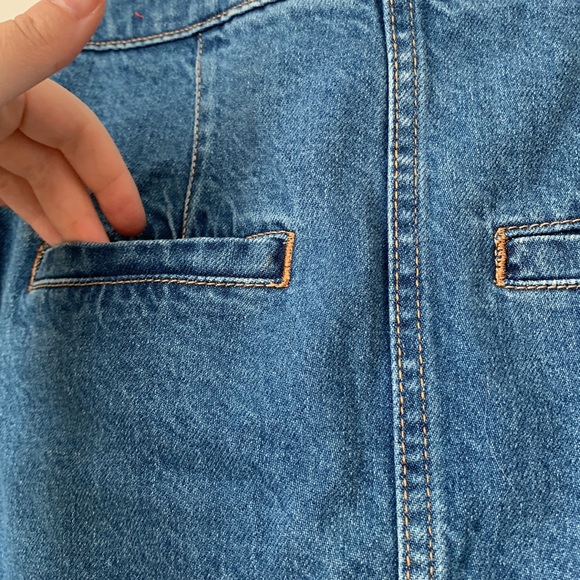 NWT Free People We The Free Super High Rise Denim Button Down Skirt - Picture 8 of 9